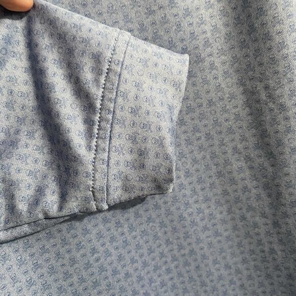 Peter Millar Sweater Light Blue Skulls Performance Quarter Zip Golf AOP Men’s M - Picture 4 of 9